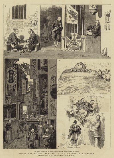 Yate alrededor del mundo en el Ceylon, XIX, Cantón de Charles Edwin Fripp